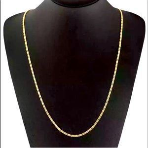 New 18k GP Gold Hallmarked Unisex 2mm 8.0g 16” Chain Necklace
